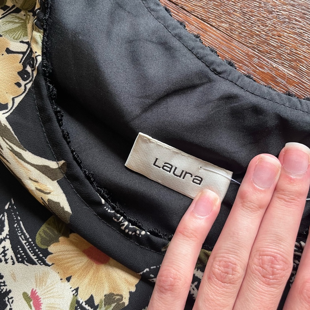VINTAGE floral lace slip midi skirt - Picture 6 of 9